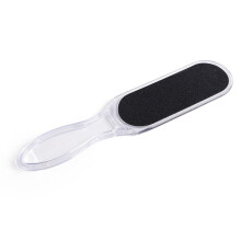 Portable Double-Sided Foot Scraper with Ergonomic Clear Handle – Lightweight, for Dead Skin Removal & Home Pedicure – Compatible with All Feet