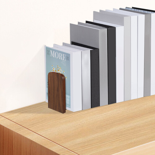 2Pcs Solid Wood Bookends for Shelves Elegant Minimalist Design 1