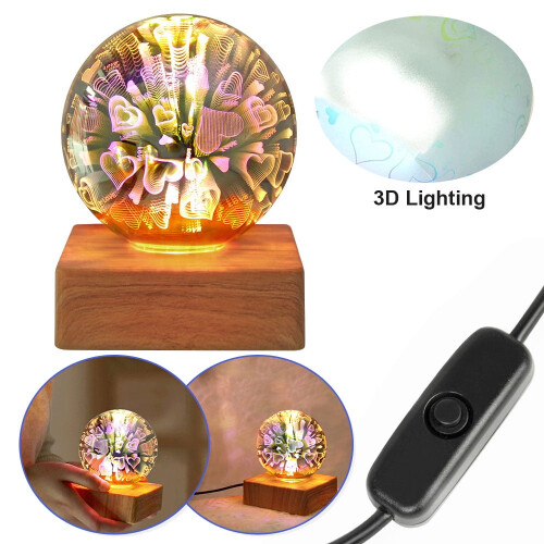 3D Φωτιστικό Νυχτερινό LED με Πυροτεχνήματα USB Starry Magic Ball Επιτραπέζιο Φωτιστικό