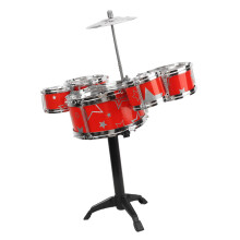Kit Batteria jazz per bambini 46x41x24cm, Rosso, ABS Sicuro e resistente, Facile da montare