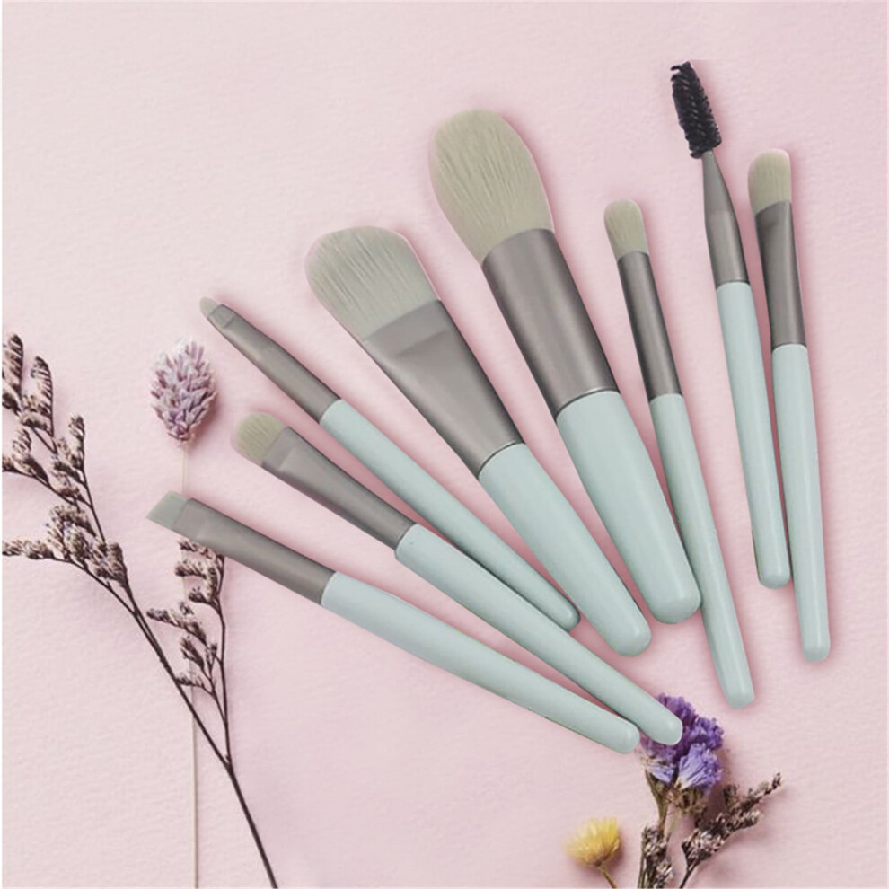 Makeup Brushes Set, 8pcs Travel Makeup Brush Kit, Mini Cosmetic Brushes for Face Foundation Blush Eye Shadow, Wooden Handle Synthetic Bristle