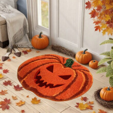 Tapis d'entrée long à motif citrouille pour l'automne et Thanksgiving, idéal pour la salle de bain, la cuisine et le porche - Idée cadeau