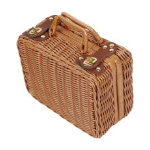Valise de rangement tressée, boîte cadeau, rangement décoratif d'inspiration rotin vintage, petites et grandes tailles, organisateur réutilisable