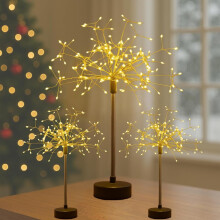 Lampes de table Nid et Fleurs, Mini guirlandes lumineuses LED en forme d'étoile – Idéales pour Noël, les fêtes de fin d'année et la