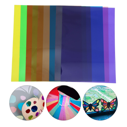 Assorted Colored Transparent Cellophane Sheets for Crafts, PVC Wraps, Wrapping and Projects