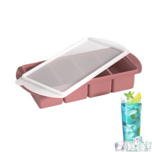 Plateau de congélation en silicone à 4 compartiments avec couvercle, idéal pour les soupes, ustensile de cuisine réutilisable – Compatible avec
