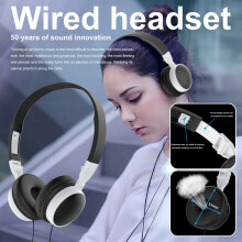 Music Heavy Bass Gaming Headset Stereo Music Headset Adjustable 3.5mm Universal Mobile Phone Flexible Headset