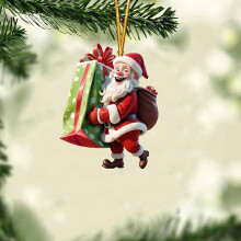 Clear Acrylic Christmas Flat Pendant Ornament for Tree, Car, Door, Home, Office – Holiday Decor Gift
