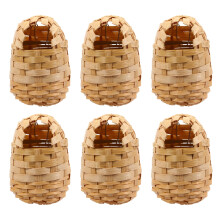 FRCOLOR Bird House 6Pcs Bird Houses For Outside Natural Hanging Bird Hut Woven Nest For Garden Window Outdoor Home Decor,4.72"X3.94"X2.76"