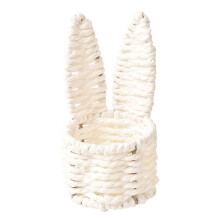 Mini paniers de rangement multicolores en forme d'oreilles de lapin tissées à la main, en forme d'œufs de Pâques.