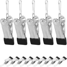 Clothes Pin Clip Non-slip Clothespins Black Stainless Steel 20Pcs