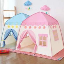 Princess Castle Playhouse Tent – Indoor/Outdoor Flower House, Compatible with Kids' Play, Easy Setup, 3-Sided Ventilation, Lightweight, Blue &