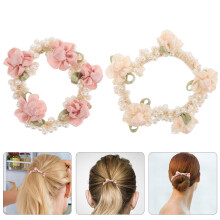 Chouchous à cheveux avec motif de rose (2 pièces)