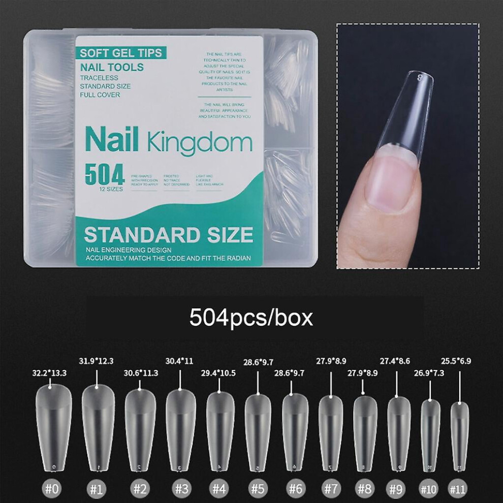 Half Matte False Nail Coffin Artificial Nails False Nail Tips Almond Nail Tips