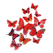 12pcs Plastic Butterfly Fridge Magnets, 4.72", 6 Colors, 4 Sizes – Cute Kitchen Decor, Compatible with All Refrigerators