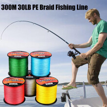Super Strong Abrasion Resistant PE braid Fishing Line 4 Strands 300M 30LB Yellow