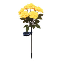 Lampes solaires en forme de rose à 7 LED, étanches, en plastique, à piquer pour jardin, allumage/extinction automatique, 63 cm (24,8 pouces),