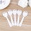 100set Creative Dessert Spoon White Disposable Utensils 8