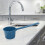 Blue Household Plastic Water Ladle Long Handle Thick Bathing Scoop 4