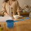 Blue Household Plastic Water Ladle Long Handle Thick Bathing Scoop 5