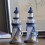 1Pc Navy Wooden Lighthouse Mini Nautical Decor for Home Office Table 7