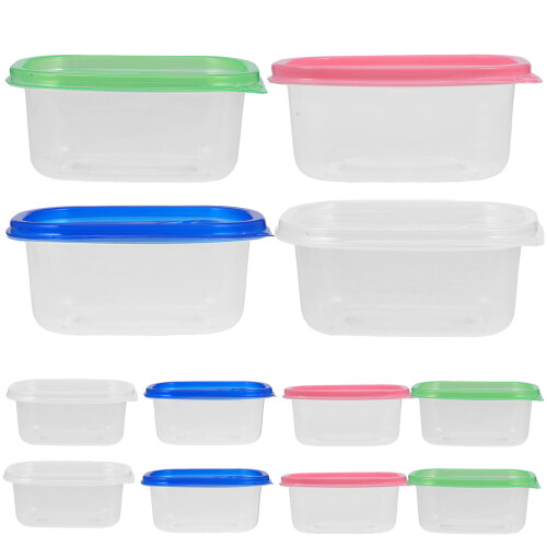 12Pcs 280Ml Rectangular Plastic Sealed Lunch Boxes For Food Storage 2