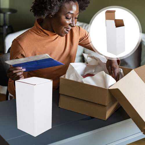 10Pcs Sturdy White Corrugated Packing Boxes for Storage and Transport 2