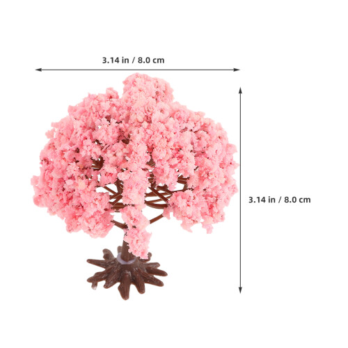 6Pcs Miniature Pink Cherry Blossom Tree Artificial Decor for Crafts 1
