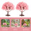 6Pcs Artificial Cherry Blossom Tree Ornaments Pink ABS Miniature 7