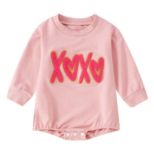 Ropa para bebé niña: pelele con bordado de corazón, manga larga, cuello redondo, body para niña pequeña, conjunto de primavera para el Día de