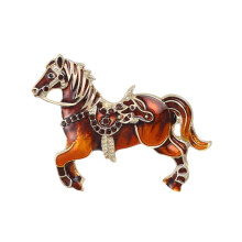 Broche cheval en alliage robuste, symbole du zodiaque chinois, pour accessoires de mode et occasions spéciales
