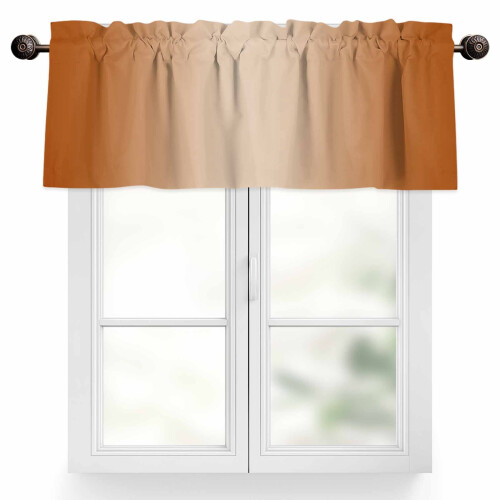 Κρεμαστό βερνίκι Ombre Burnt Orange 60x18 ιντσών, με τσέπη για κουρτινόξυλα, φιλτράρισμα