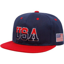 Cappellino da baseball ricamato USA, unisex, stile hip hop, vintage, regolabile, con chiusura snapback, ideale per sport all'aria aperta e per
