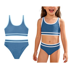 Baddräkter för flickor, baddräkter för tonårsflickor, 2-delade snabbtorkande badkläder, söta bikinis, 13-14 år