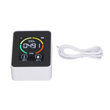 Binnenluchtkwaliteitsmonitor 5-in-1 Draagbare CO2-meter met LED-display Slimme luchtkwaliteitstester detecteert CO2, TVOC, HCHO, temperatuur en
