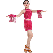 Girls Dance Outfits Sets Performance Sleeveless Tops Shorts Fringe Set For Kids Toddler Summer Elastic Playwear Leisure 8-9Y