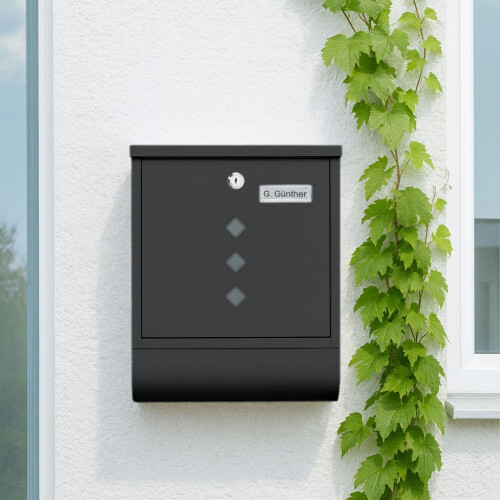 Postkasse med avisholder - Mat metalfinish