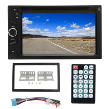 Autoradio met touchscreen, dubbel-DIN-radio, Bluetooth-connectiviteit, multimediaspeler met achteruitrijcamera, FM-radio, Mirror Link, AUX-ingang en