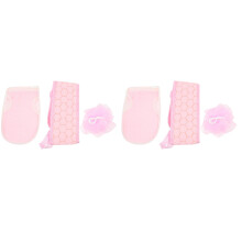 2Sets Roze Exfoliërende Badstof Rugschrobber Lichtgewicht En Handzaam