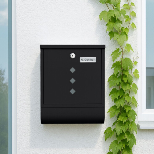 Postkasse med avisholder - minimalistisk metaldesign