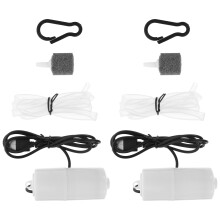 6Sets Compacte Aquarium Air Pump Zwart USB Tank Aerator