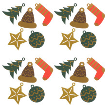 50Pcs Xmas Style Greeting Cards For Festival Party Assorted Color
