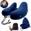 Cuscino da viaggio gonfiabile con cappuccio e supporto regolabile 1