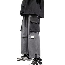 Bríste Unisex le Dúnadh Tarraingthe Bríste Lasta Scaoilte Baggy Dearadh Blocáil Dathanna Seanré Faisean Stíl Y2K Ábhar Breathable Bríste