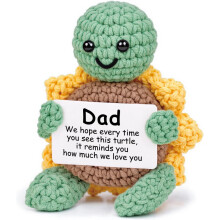 Geschenkidee für Papa, lustiges Geburtstagsgeschenk von Tochter/Sohn – Gehäkelte Schildkröte mit Sonnenblumenpanzer, Geburtstagsgeschenk für