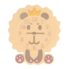 Kinderwandklok zonder tikgeluid, schattig kindvriendelijk ontwerp, decoratieve houten klok met opgedrukte minutencijfers, educatieve analoge klok met