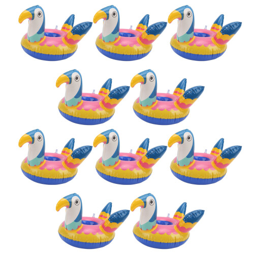 10pcs Inflatable Bird Drink Holders, 27x21cm Pool Party Float Accessories 1