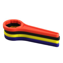 Couvercle de récipient en plastique haute résistance à ouverture par rotation, poignée ergonomique pour applications en cuisine et en atelier.