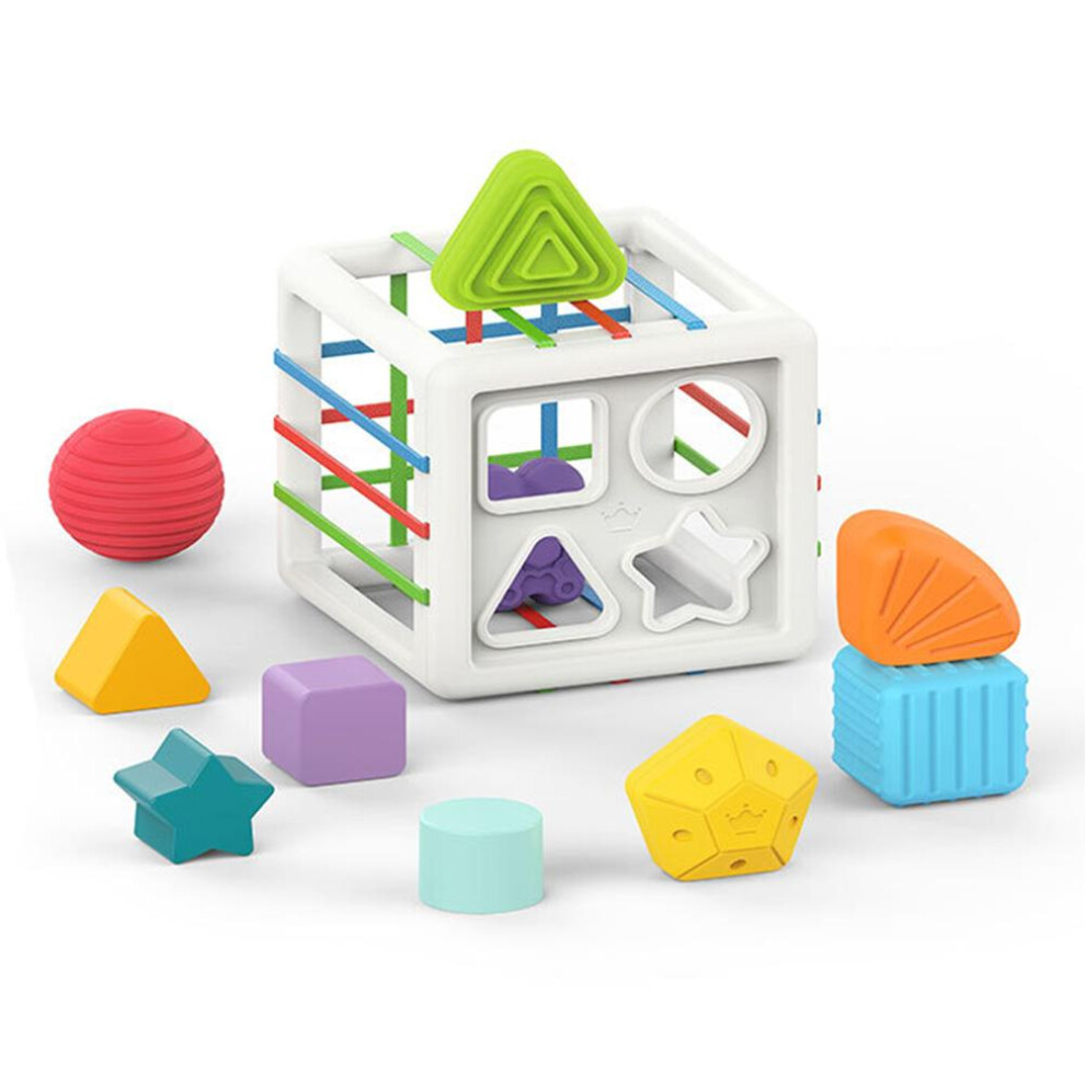 Montessori-Inspired Sensory Box for Toddlers Shape Sorting Blocks with Tactile Exploration Promotes Experimentation Educational Toy for Fine Motor