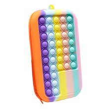 Decompression Toy Fidget Pencil Case Sensory Silicone Bubble Toy Roomy Storage Large Capacity Pencil Case For Students Artists Office Workers